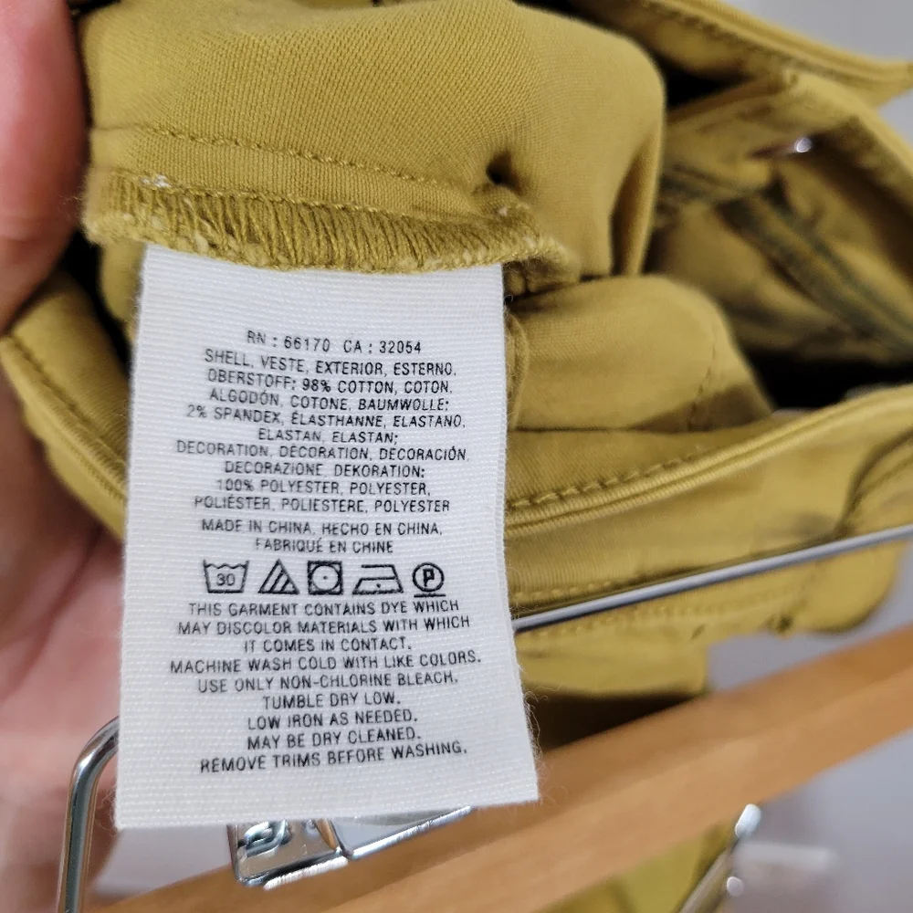 ANTHROPOLOGIE Jefferson mustard mid rise skinny leg slim utility chino pants